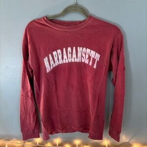 Narragansett Rhode Island | Comfort Colors | Size S | Crimson Long Sleeve